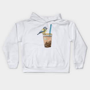 Tit-Tea: Blue Tit Bubble tea Kids Hoodie